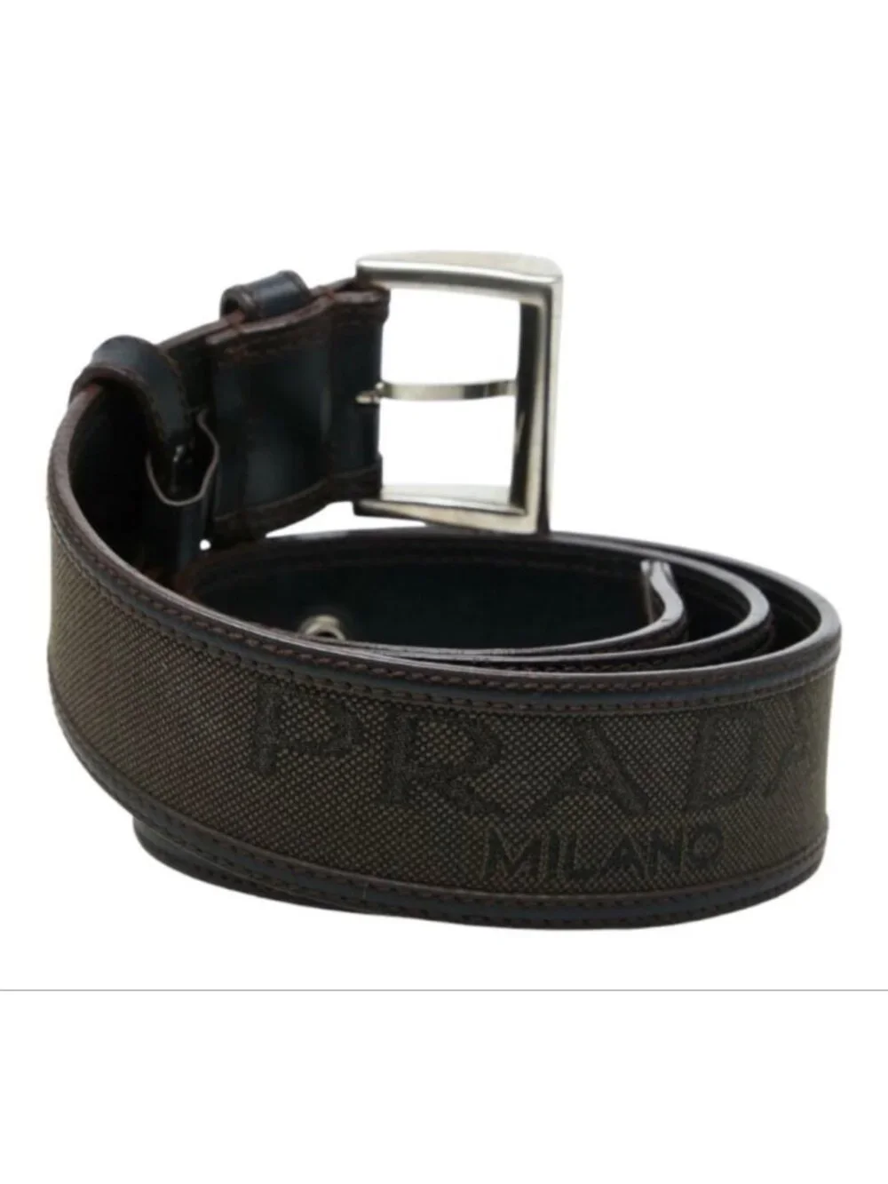 Prada Logo Belt Brown